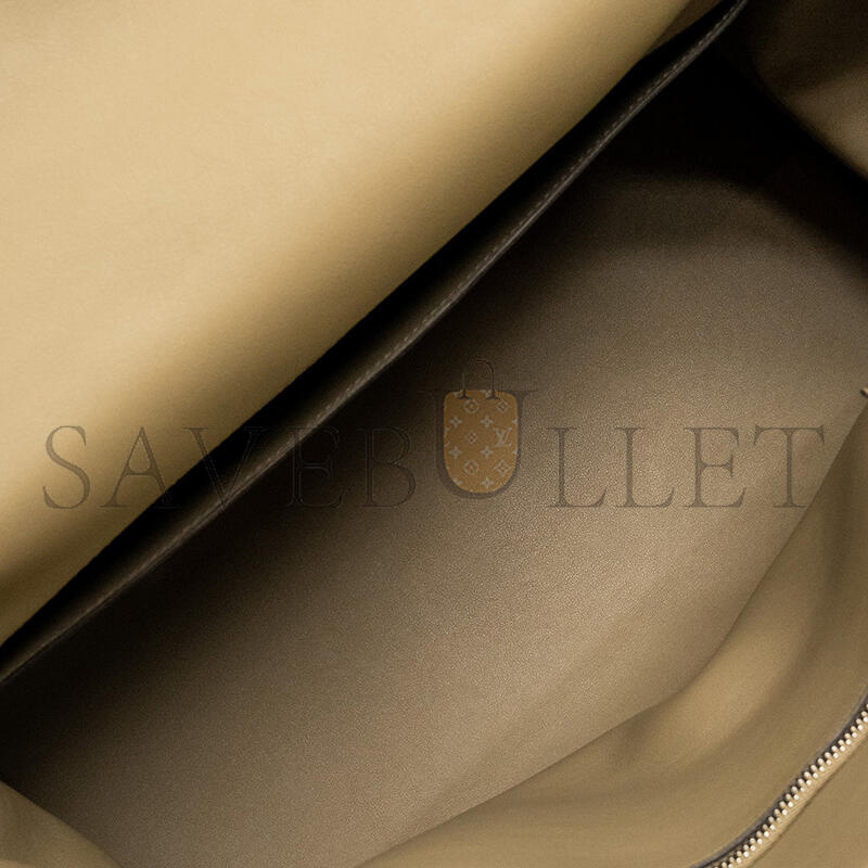 HERMES MASTER MAXI KELLY 42 GRIS CAILLOU GRIZZLY SUEDE AND BEIGE MARFA SWIFT (42*27*17cm)